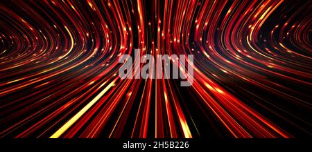 Farbenfroher abstrakter Panoramafenster: Lichtstreifen/Balken. (Auto Backplate, 3D Rendering Computer digital generierte Illustration.) Stockfoto