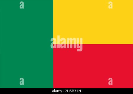 Offizielle Farben und Proportionen der Flagge von Benin Stock Vektor