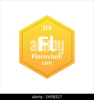 Flerovium-Symbol. Chemisches Element des Periodensystems. Vektorgrafik. Stock Vektor