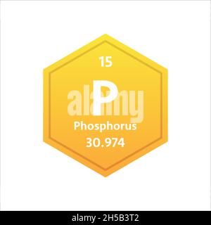 Phosphor-Symbol. Chemisches Element des Periodensystems. Vektorgrafik Stock Vektor