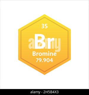 Bromsymbol. Chemisches Element des Periodensystems. Vektorgrafik Stock Vektor