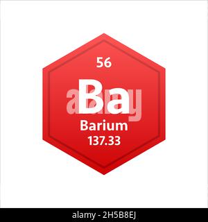 Barium-Symbol. Chemisches Element des Periodensystems. Vektorgrafik. Stock Vektor