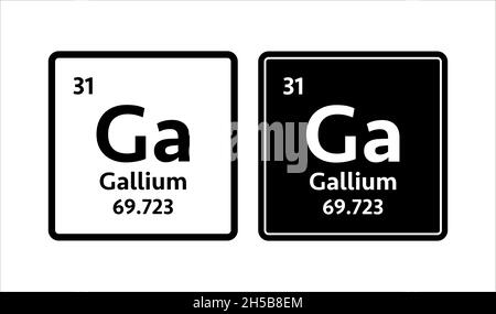 Gallium-Symbol. Chemisches Element des Periodensystems. Vektorgrafik. Stock Vektor