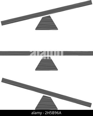 Wippe-Symbol. Vorschulkinder Balancierspielzeug im Park für Kinder Outdoor Spielplatz Vektor-Set Stock Vektor