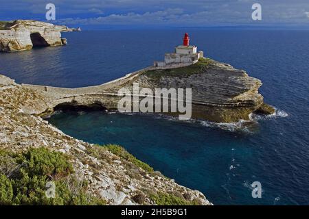 LA MADONETTA LEUCHTTURM (1854) BONIFACIO, CORSE DU SUD (2A) FRANKREICH Stockfoto