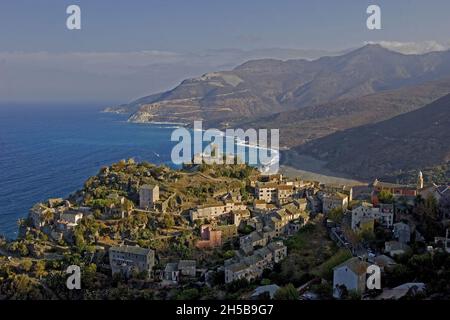 NONZA VILLAGE, CORSICAN CAPE, HAUTE-CORSE (2B) FRANKREICH Stockfoto