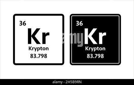 Krypton-Symbol. Chemisches Element des Periodensystems. Vektorgrafik. Stock Vektor