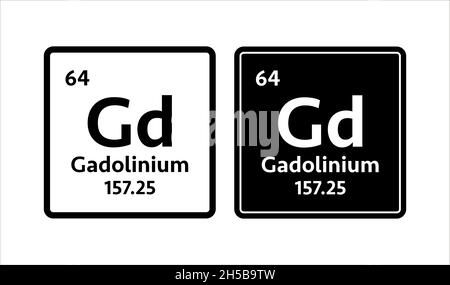 Gadolinium-Symbol. Chemisches Element des Periodensystems. Vektorgrafik Stock Vektor