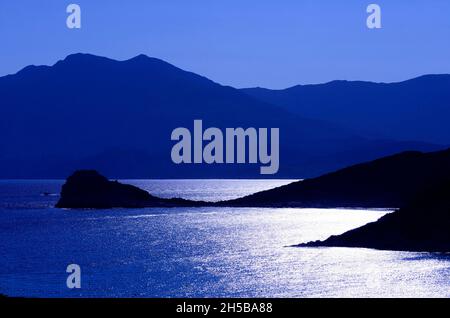 FRANKREICH, KORSIKA ( 2B ), SAINT FLORENT, DIE GAP VON LODU AM MORGEN IN DER WÜSTE VON AGRIATES Stockfoto