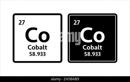 Kobalt-Symbol. Chemisches Element des Periodensystems. Vektorgrafik. Stock Vektor