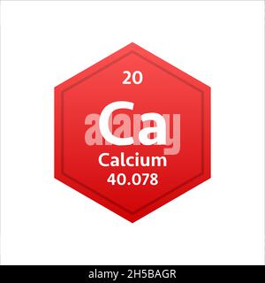 Calcium-Symbol. Chemisches Element des Periodensystems. Vektorgrafik Stock Vektor