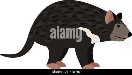 Tasmanischer Teufel. Cartoon wilden australischen Tier, aggressive Tier der Natur, Vektor-Illustration der exotischen Charakter der Tierwelt isoliert auf weißem Hintergrund Stock Vektor