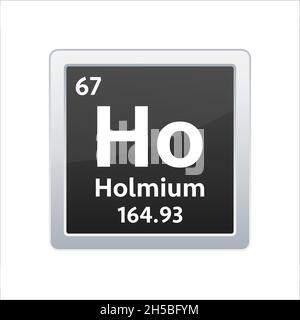 Holmium-Symbol. Chemisches Element des Periodensystems. Vektorgrafik Stock Vektor
