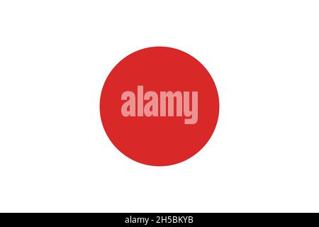 Illustration einer einfachen japanischen Flagge mit einem roten Kreis in der Mitte ohne Rand. Stock Vektor