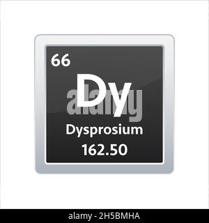 Dysprosium-Symbol. Chemisches Element des Periodensystems. Vektorgrafik. Stock Vektor