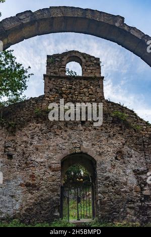 Religiöse und kirchliche Architektur von Asturien - Spanien. Stockfoto