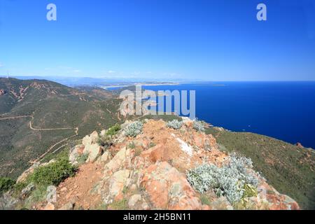 Paysage de l'Esterel, Pic du Cap Roux, vue eyrienne, Var, 83, Cote d'Azur Stockfoto