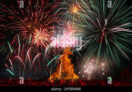 Harlow Town Annual Firework Display 2021 Stockfoto