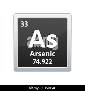 Arsen-Symbol. Chemisches Element des Periodensystems. Vektorgrafik. Stock Vektor