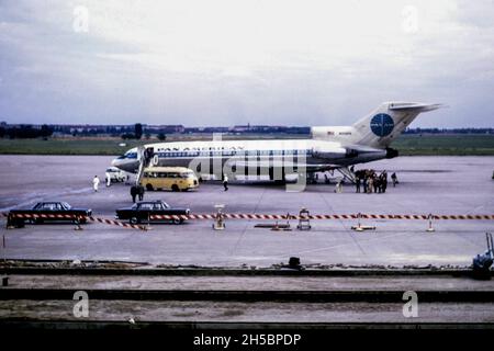 Eine Pan am Boeing 727 am Flughafen Berlin Tempelhof im Jahr 1969 Stockfoto