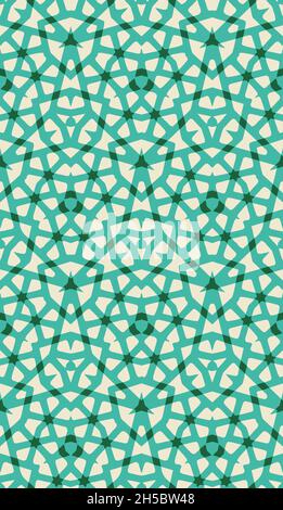 Nahtloses Muster mit abstrakten geometrischen Motiven in 3 Farben Stockfoto