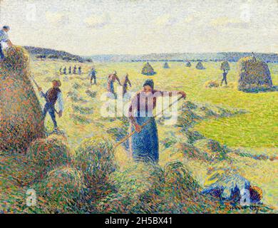 La Récolte des Foins, Éragny (Haymaking, Eragny) von Camille Pissarro (1830-1903), 1887 Stockfoto