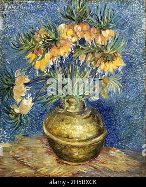 Kaiserliche Fritillaries in einer Kupfervase von Vincent van Gogh (1853-1890), Öl auf Leinwand, 1887 Stockfoto