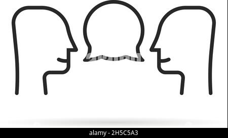 Schwarzes, flaches Smalltalk-Symbol Stock Vektor