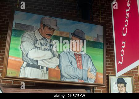 Poster von Abbott und Costello im Patterson Museum in New Jersey Stockfoto