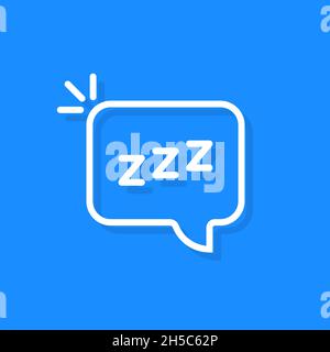 Einfache Sprechblase mit linearem zzz-Logo Stock Vektor