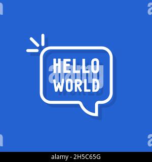 hallo Welt Text in Sprechblase Stock Vektor