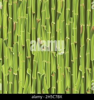 Handgezeichneter grüner Bambus nahtloser Hintergrund Stock Vektor