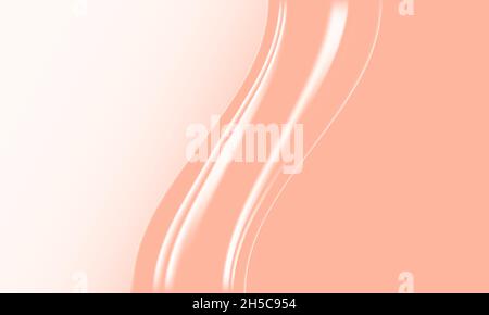 Abstrakter Hintergrund in Orange- und Cremetönen in Pastelltönen mit künstlerischen Linien in der Mitte. Versus-Bildschirm. Stock Vektor