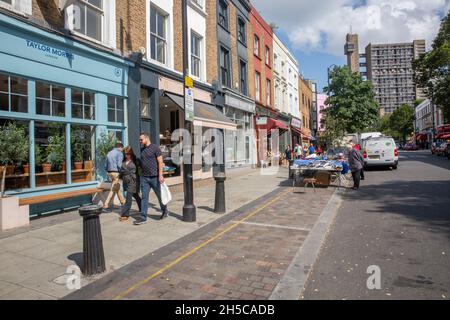 Golborne Road in West London, England. Foto: SMP NEWS Stockfoto