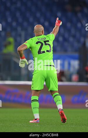 ROM, ITALIEN - 07. NOVEMBER: Jose Manuel Reina Torwart der SS Lazio in Aktion während der Serie Ein Spiel zwischen SS Lazio gegen US Salernitana auf Novembe Stockfoto