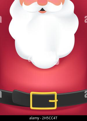 Lächeln auf den Lippen tragen rotes Mütze und Brille Grußkarte Design Weihnachtsmann Stock Vektor