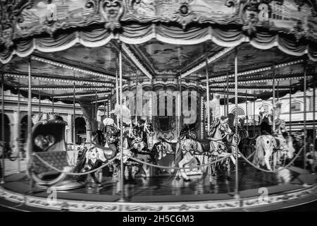 Italien, Florenz, Platz der Repubblica, Karussell Stockfoto