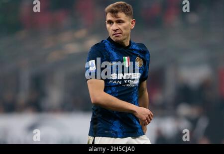 Mailand, 07. November 2021 Nicolo Barella (FC Internazionale) während des Fußballspiels der italienischen Serie A zwischen dem AC Mailand und dem FC Internazionale am Novemb Stockfoto