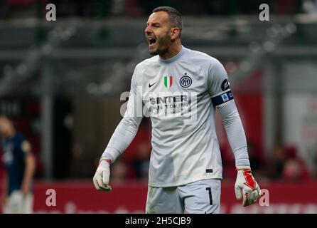 Mailand, 07. November 2021 Samir Handanovic (FC Internazionale) während des italienischen Fußballspiels Serie A zwischen dem AC Mailand und dem FC Internazionale auf Nove Stockfoto