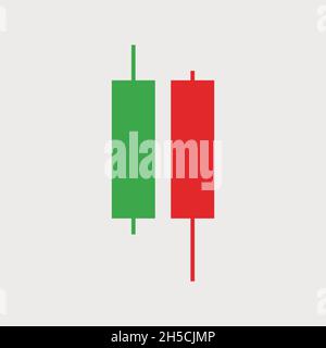 Candlestick Symbole, Vektor-Illustration für Kauf oder Verkauf an der Börse, flache minimalistische Vektor-Illustration Stock Vektor