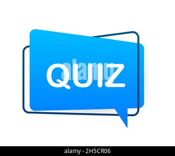 Megaphon Banner - Quiz Label. Vektorgrafik Stock Vektor