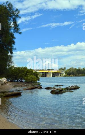 Blick auf den Parramatta River bei Meadowbank in Sydney Stockfoto