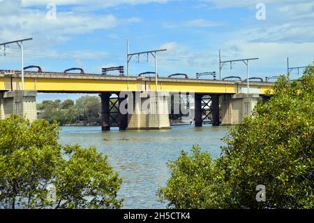 Blick auf den Parramatta River bei Meadowbank in Sydney Stockfoto