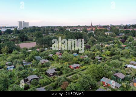 Gartenanlage in Altona, Drohnenbild, Deutschland, Hamburg Stockfoto