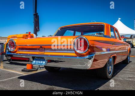 Reno, NV - 5. August 2021: 1963 Ford Galaxie Sedan auf einer lokalen Automobilmesse. Stockfoto