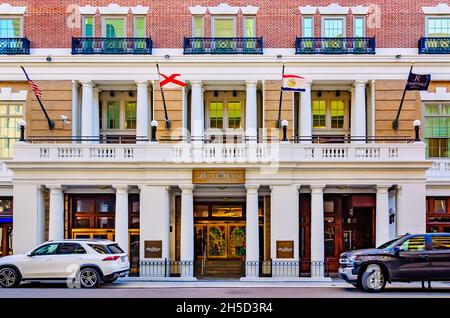 Das historische Battle House Hotel ist am 6. November 2021 in Mobile, Alabama, abgebildet. Stockfoto