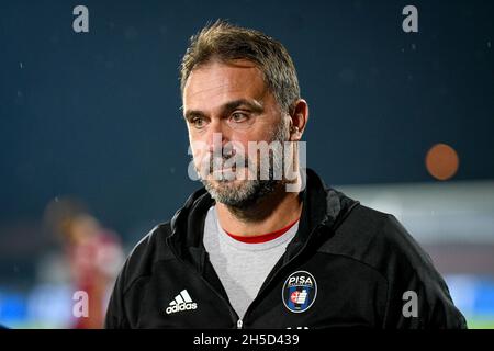 Luca D'Angelo (Cheftrainer Pisa) bei AS Cittadella gegen AC Pisa, Italienische Fußball-Liga BKT in Cittadella (PD), Italien, November 07 2021 Stockfoto