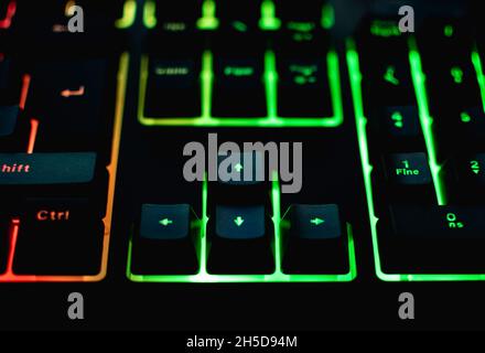 Mechanische Tastatur mit leds und Maus Stockfoto