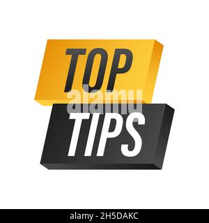 Megaphone Banner mit Text Top-Tipps. Vektorgrafik Stock Vektor