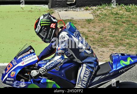 Jorge Lorenzo-Yamaha MotoGP 2015 auf der Rennstrecke Barcelona Catalunya, Montmeló, Spanien Stockfoto